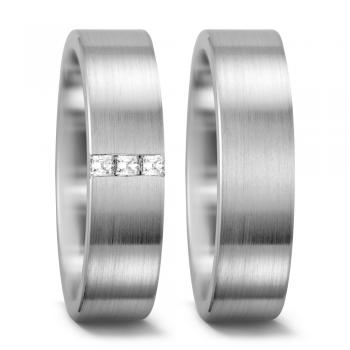 Trauringe Weissgold von Weidner 62136 + 72136